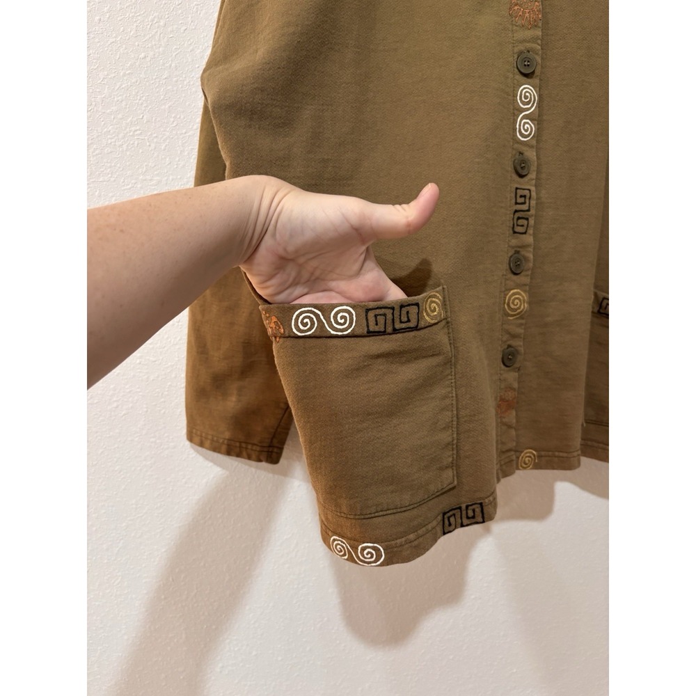Babytoes Cotton Olive Barn Jacket Sz XL Chore Coat Gorpcore Whimsigoth Lagenlook - Picture 4 of 16